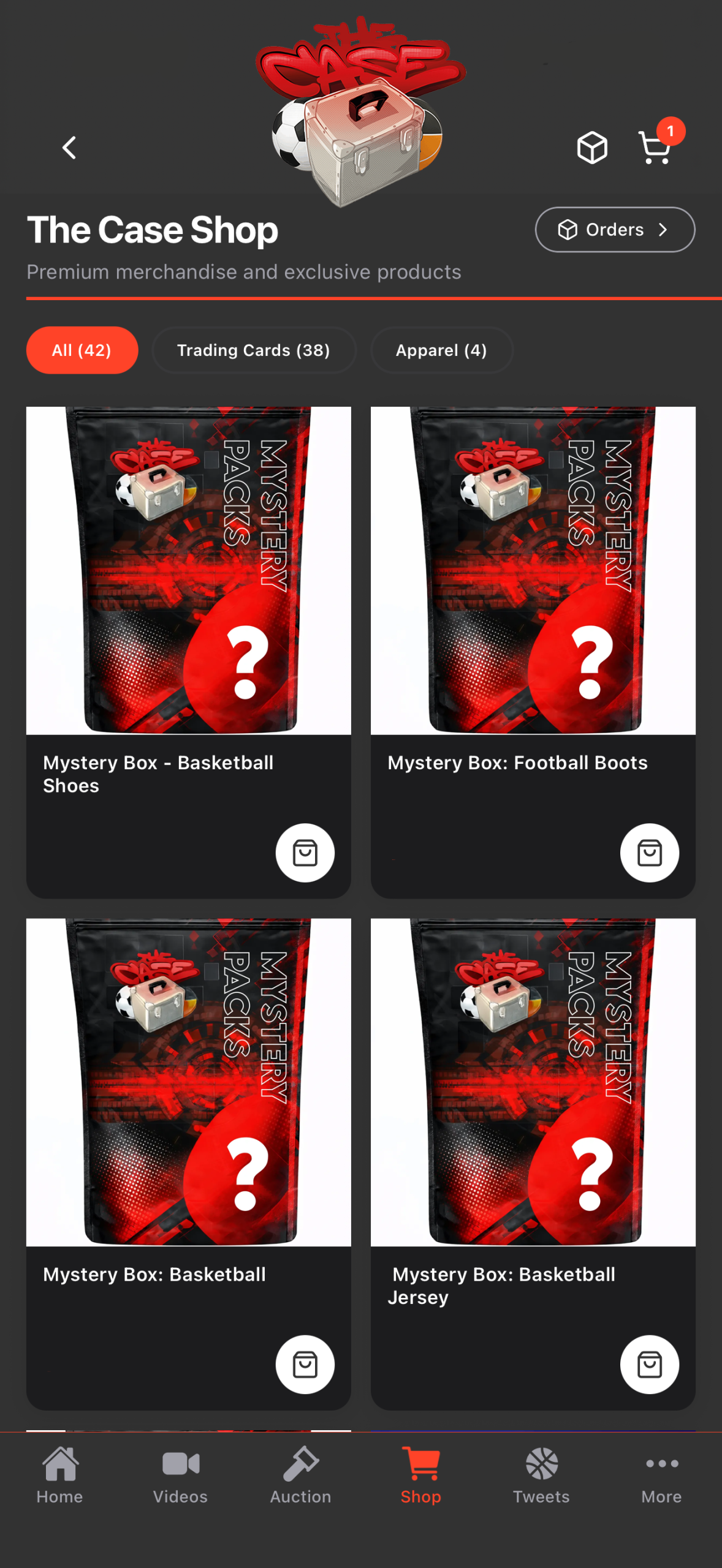 The Case app shop screen